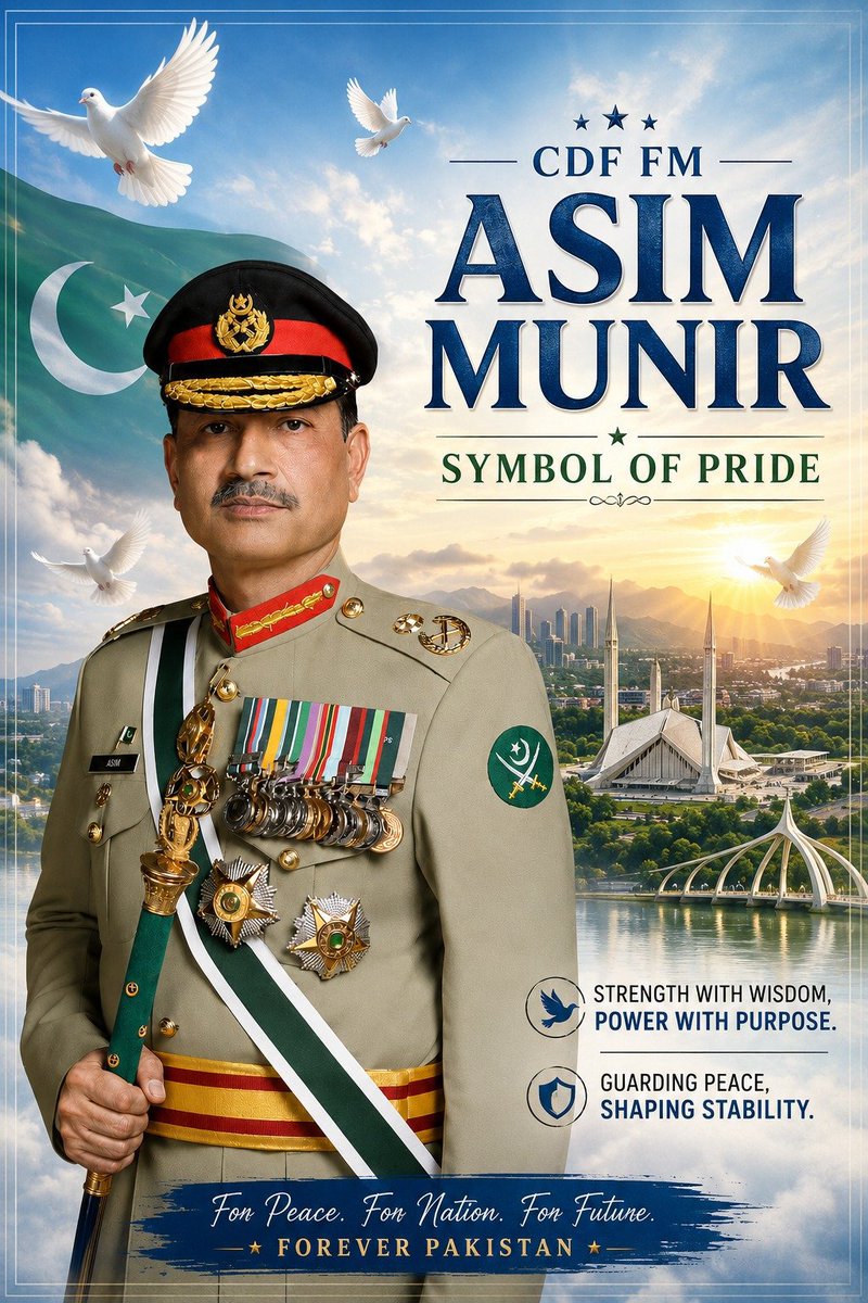 kazmi512_'s tweet photo. Under Field Marshal Asim Munir’s leadership, defence preparedness is being aligned with evolving modern warfare requirements.
#وقار_کی_علامت_عاصم_منیر
"CDF Asim Munir" #FieldMarshalAsimMunir
#FieldMarshalVision https://t.co/Ch8iez1Es4