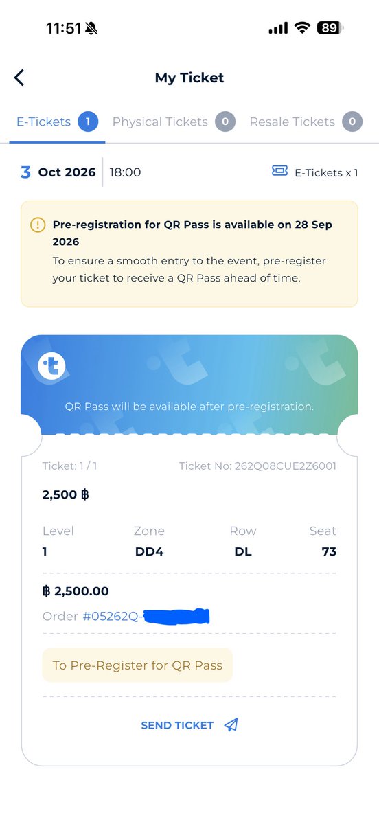 ATYAWAAT's tweet photo. ขายบัตรคอนเสิร์ต PERSES UNCENSORED CONCERT

Zone DD4
Row DL 
Seat 73 
บัตร 2500 
🎉ขาย 2000 🎉

ผ่านระบบ/นัดรับกทม,ศาลายา/กดในช้อปปี้/รับหน้าคอน

#PERSES_UNCENSORED
#perses https://t.co/cYkd19fQuv