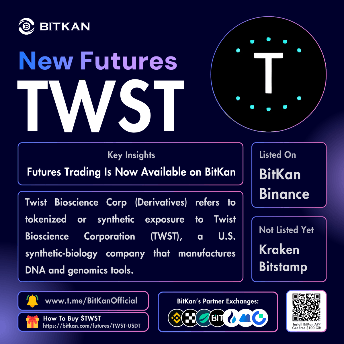 BitKanOfficial's tweet photo. 🔥 New Listing: @TwistBioscience #TWST futures trading pair is now available for trade:

$TWST Futures Trading Pair:
https://t.co/x40NQMdT3G

Official #BitKan Announcement:
https://t.co/XN8CjFplOP

Free $100 New User Sign-Up Gift:
https://t.co/41X7Ajq1D2 https://t.co/GqWvWZQENI