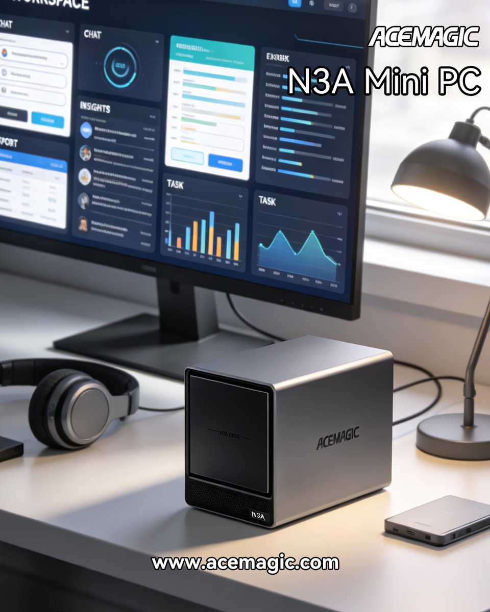 Acemagic_MiniPC's tweet photo. Not everything needs to live in the cloud.

The ACEMAGIC N3A puts your files, media and workspace into one dedicated setup, with room to scale as your storage needs grow.

Built for the people who like having their data close, organized, and in their own hands. 🗂️⚡

N3A NAS Mini PC.
 Your data. Your space.
Currently sold out in the US.

#ACEMAGIC #N3A #NAS #MiniPC #HomeServer