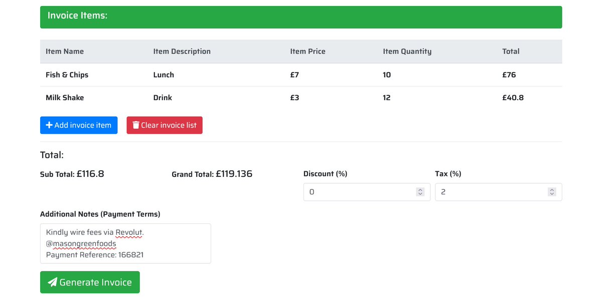 codegreenie's tweet photo. Run a small business & need invoicing fast? Checkout https://t.co/U5bDG9ey1T
Feedback is appreciated.
#software #business #invoice #invoicing #customers #webapp #app https://t.co/9iqxLBW7lE