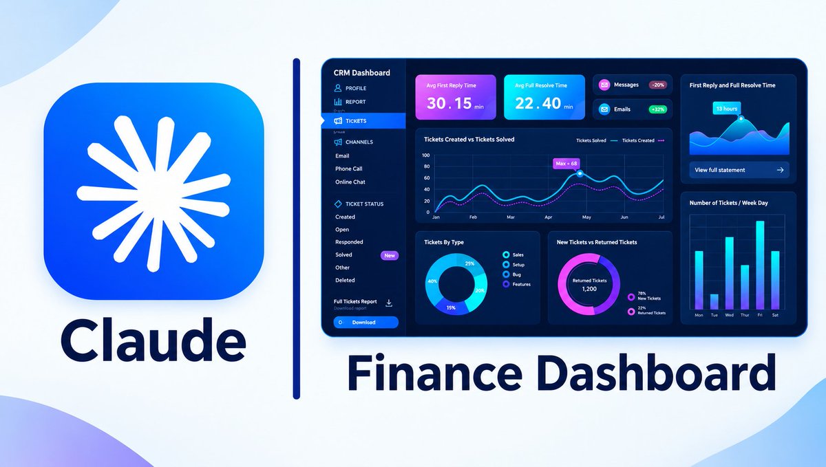 SharminAkt63010's tweet photo. 🚨 Goodbye, Excel.
Claude can build a complete finance dashboard in minutes—without expensive analyst tools.
Here are 8 prompts to build your own.
🔖 Save them for later.
💡 Build your dashboard when you’re ready.
Goodbye, Excel. Hello, AI. 🤖 https://t.co/JhENpuGrVg
