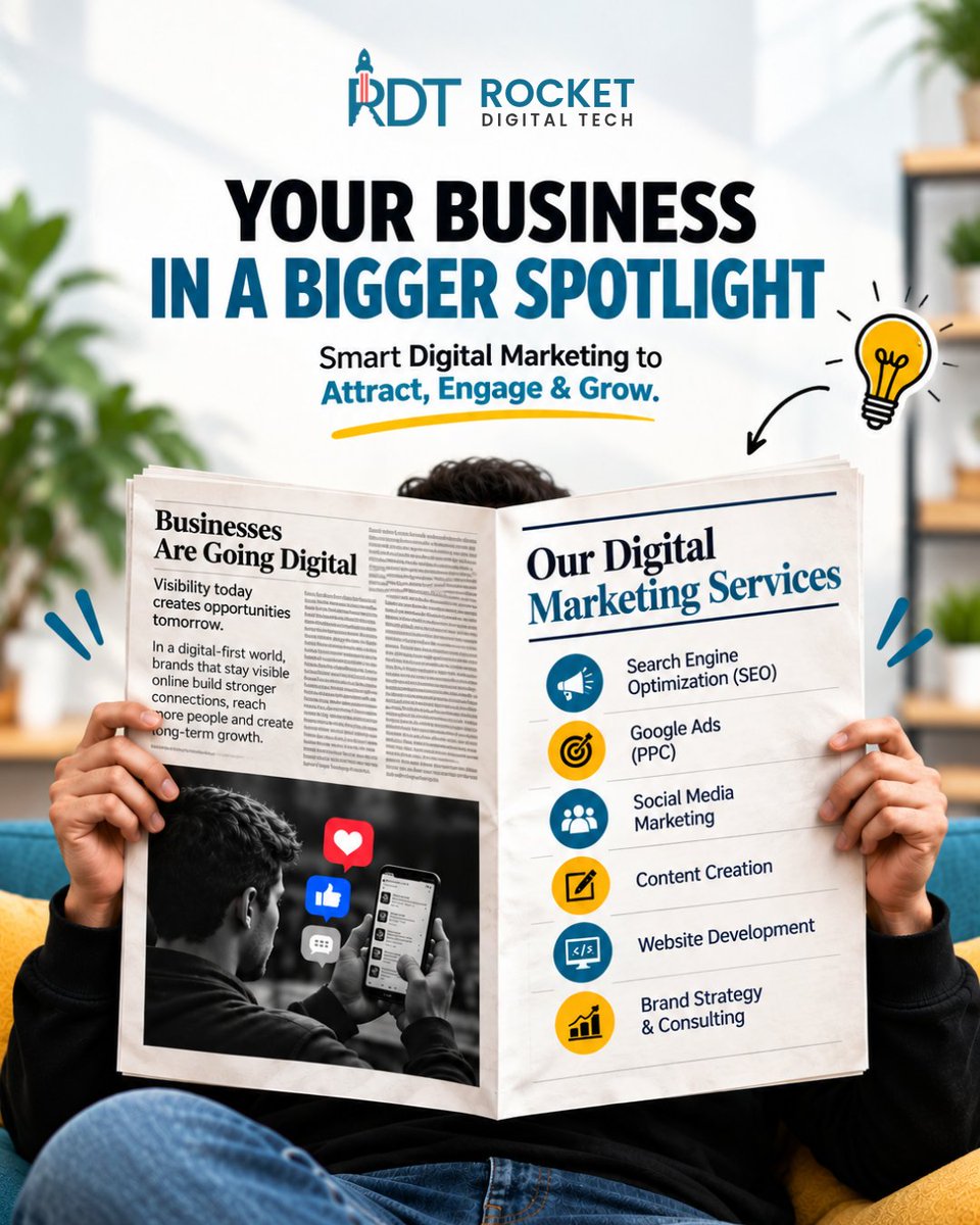 rocket_tech's tweet photo. Your business deserves a bigger spotlight.
Let’s put your business where your customers are looking.
🌐 https://t.co/7f1C5ZSN1R
#digitalmarketing #seo #googleads #WebDevelopmentServices #OnlineVisibility #BusinessGrowth #LeadGeneration #onlinemarketingtips #RocketDigitalTech https://t.co/DKxuCr34aE
