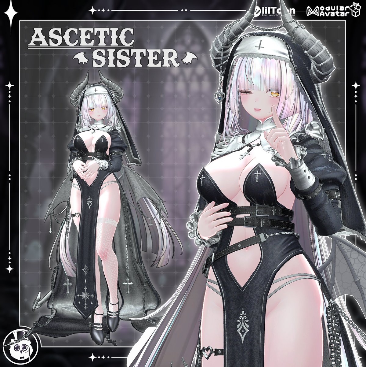 Pocogufo's tweet photo. 『-Gufo-'s New cloth』   
  
---Ascetic sister--- 

Link-https://t.co/XERifl5Nal     
以前から作ってみたいと思っていたシスターの服を、ようやく作ってみました！ 

📅 10月03日18時 販売予定      

📷フォロー＆RT(RP)してくださった方の中から、抽選で5名様にギフトをプレゼントいたします! https://t.co/FbQMlJF5Sc