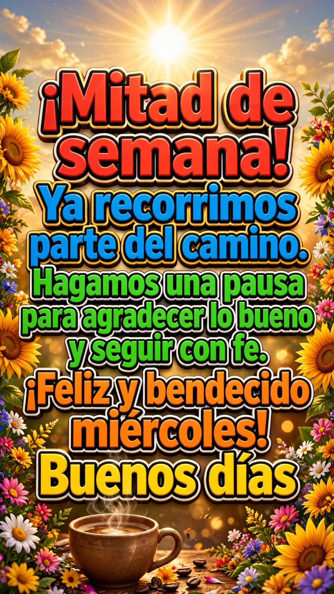 yudis18's tweet photo. Que Dios bendiga tu miércoles, tu casa y tu familia. ¡Que nada te quite la sonrisa!

¿Ya te tomaste tu cafecito? ☕️ Déjame tu "Buenos días" en comentarios 👇

¡Feliz y bendecido miércoles!
#FelizMiercoles #BendecidoMiercoles #MitadDeSemana #OmbligoDeSemana https://t.co/VmrgptZAWw