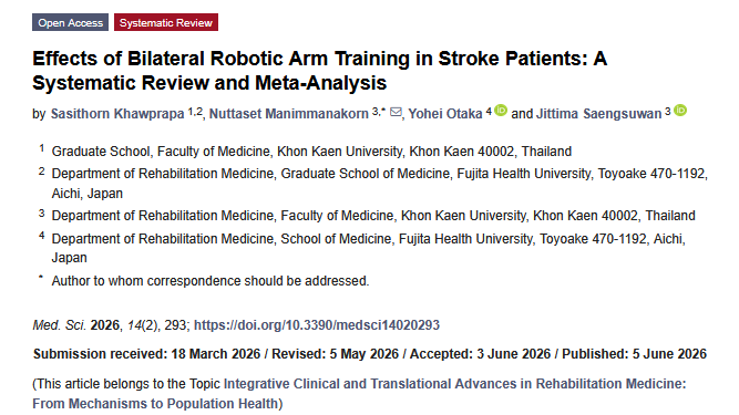 medsci_MDPI's tweet photo. 🤖🧠 A systematic review &amp; meta-analysis explored bilateral robotic arm training for stroke rehabilitation. 

 https://t.co/XIvN09rp4q 

#Stroke #Rehab https://t.co/LHnDOWyZ79