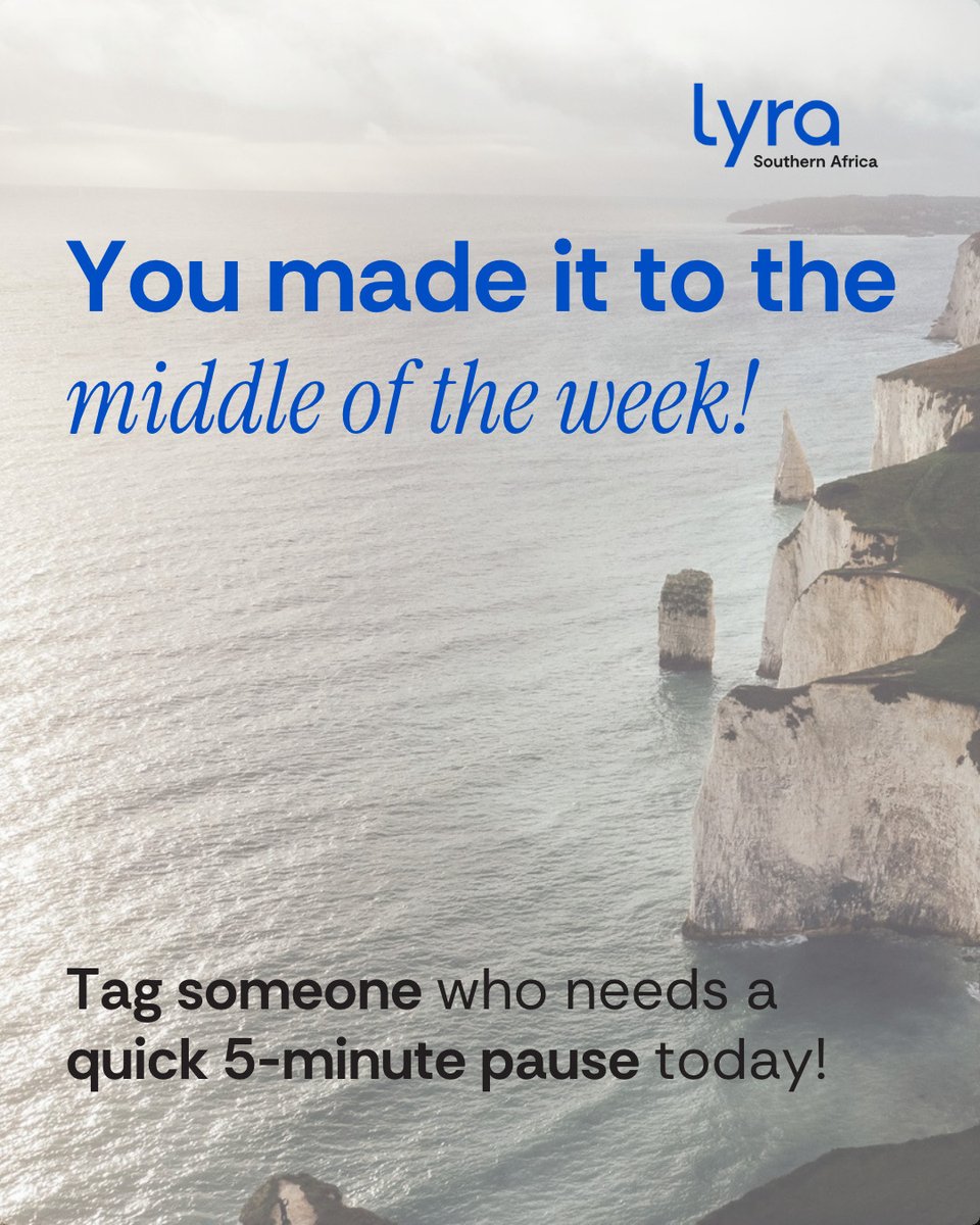 lyrasouthafrica's tweet photo. This is your official permission slip to take a 5-Minute Reset:
๐ฐ Drink water
โ๏ธ Step outside for 2 min
๐ต Put your phone down
๐ฌ Text a friend
Tag someone who needs a quick 5-minute pause today! ๐
#MidweekReset #WednesdayVibes #PauseAndReflect https://t.co/d6P2lDZYQk