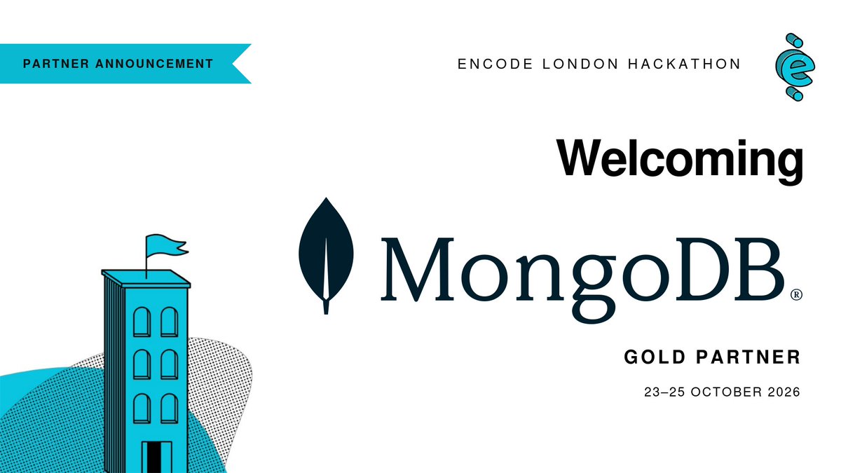 encodeclub's tweet photo. The Encode London lineup just got stronger.

@MongoDB for Startups joins us as a Gold Partner for our biggest hackathon of the year!

Bring something you want to build. Let’s see how far a weekend can take it.

📅 23-25 October
📍 Encode Hub, Shoreditch
Sign up now ↓ https://t.co/T2Z7xHhGxC