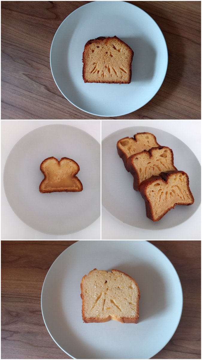 magunekoko's tweet photo. 米粉のオイルパウンドケーキ、試作しては失敗を繰り返しやっとレシピが完成しました！

檸檬1個分の果汁とすりおろした皮に自家製の檸檬シロップを焼きたてのパウンドケーキに染み込ませました🍋

2枚目は全て失敗パウンド。全部私のお腹の中に😋

#お菓子作り
#グルテンフリー https://t.co/1bEBH9I7F2
