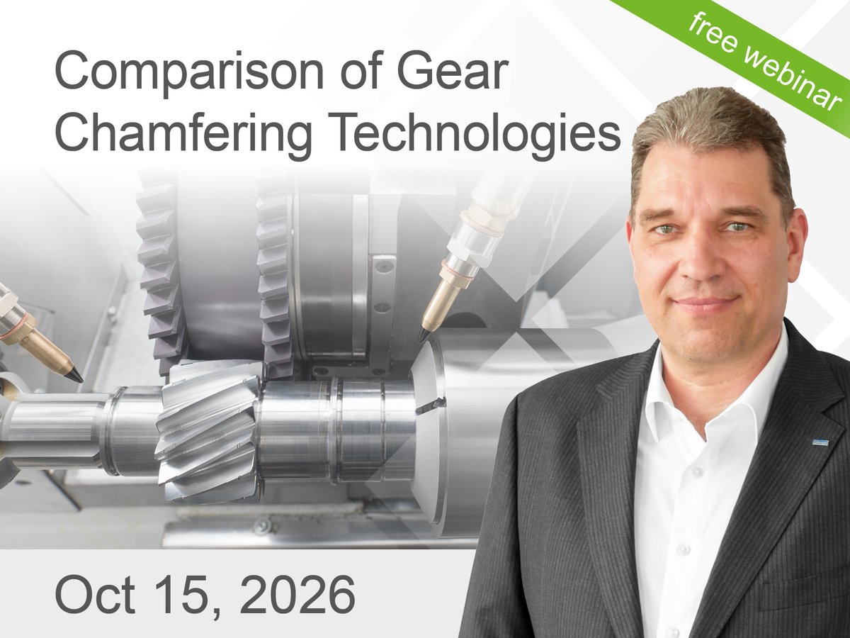 Gleasonposts's tweet photo. Join us at the upcoming Gear Trainer Webinar „Comparison of Gear Chamfering Technologies". Register now for free: https://t.co/EotXdC68vm
 
#gleason #geartechnology #geartrainer #cylindricalgears #chamfering https://t.co/TZjTq5dDY0