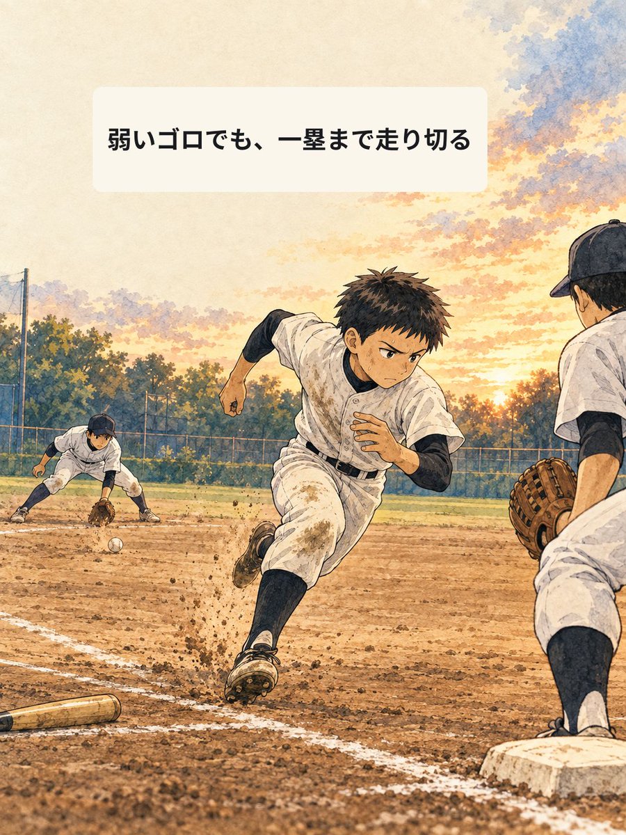 yakyulog_ja's tweet photo. 弱いゴロでも、一塁まで走り切る。 試合後に一場面を見返す。App Storeで「野球ログ」を検索。

#少年野球 #草野球 https://t.co/IRe0RHpOZ7