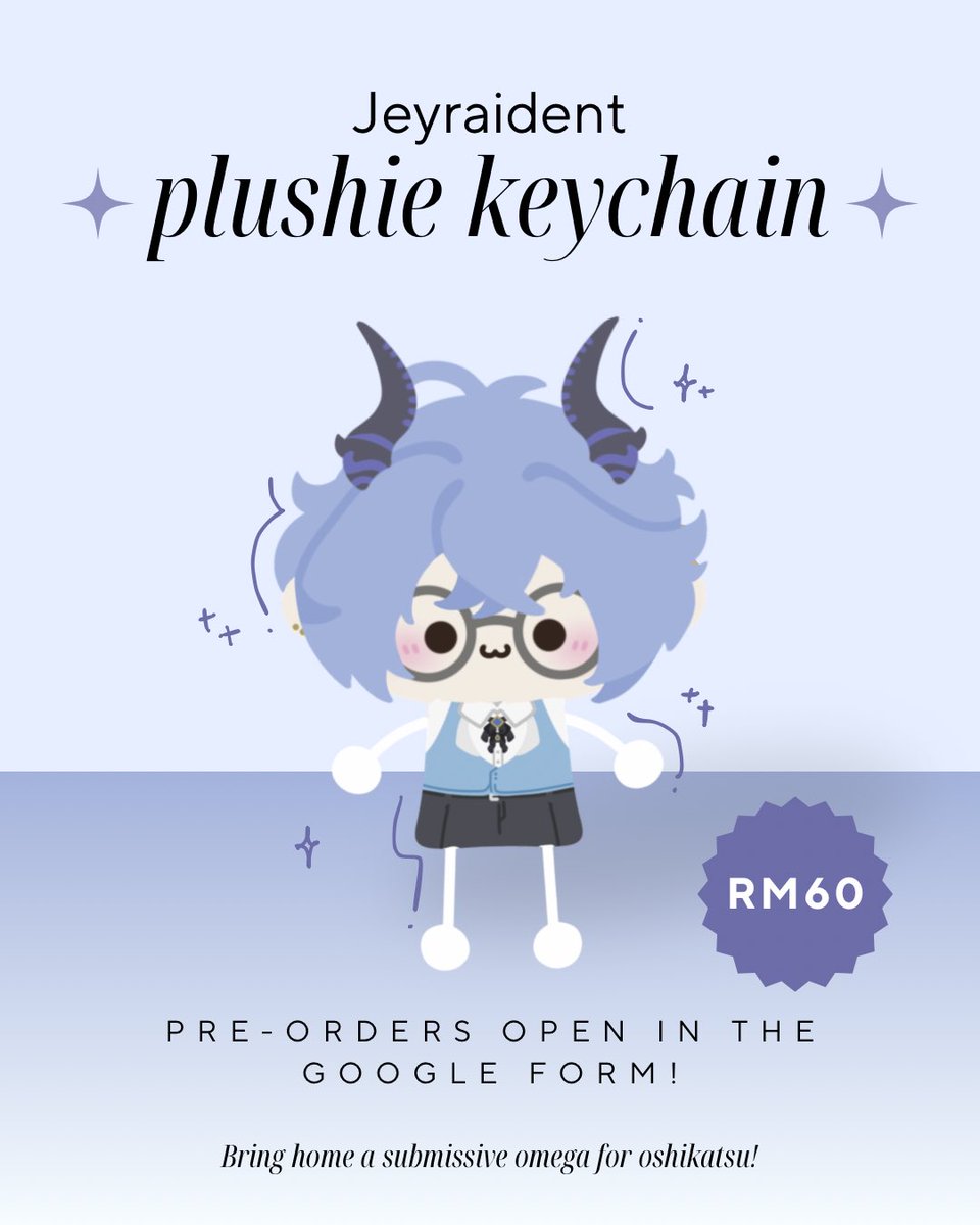 ryl_xy_'s tweet photo. Do YOU 🫵 want to bring home a chrono-demon prince? Or hang him on your bag? Or put him in a jar? 🫙 

Well, I am opening POs for the plushie (till 10 Oct) ✨ 

Yes! If you order here, you will be able to pick him up during VAX where Jey will be panelling! https://t.co/47E0sG7uEU