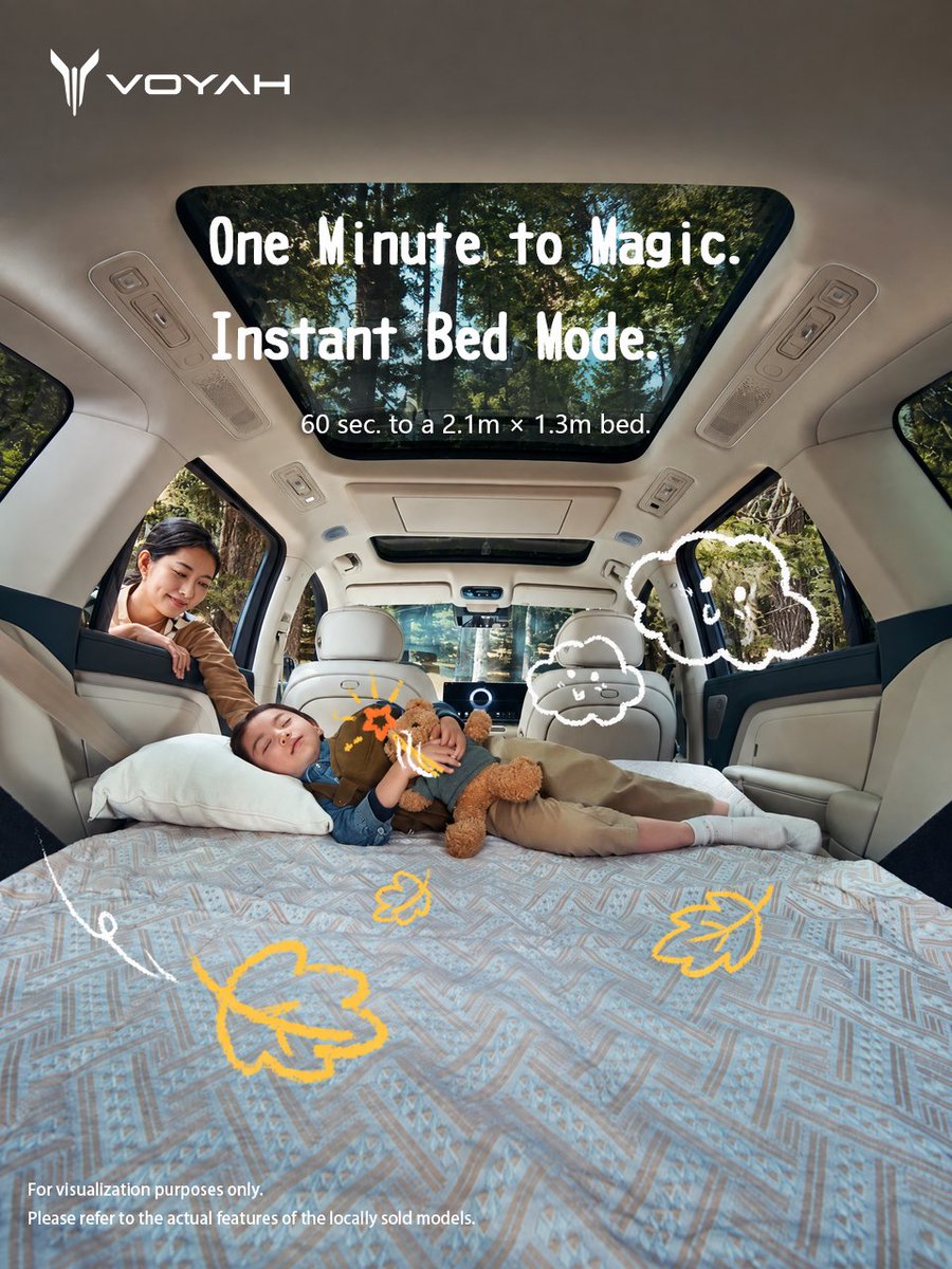 VOYAH_Motor's tweet photo. Fall In, Family First. 🍂
Collect autumn treasures.
Pause for an unexpected nap.
Share a movie, a song, a laugh.
With #VOYAHTAISHAN, the road becomes a cozy space for the moments that matter most.
This autumn, take home with you—wherever you go.
#VOYAH #FreedomToExplore https://t.co/SaLqnKrKWw