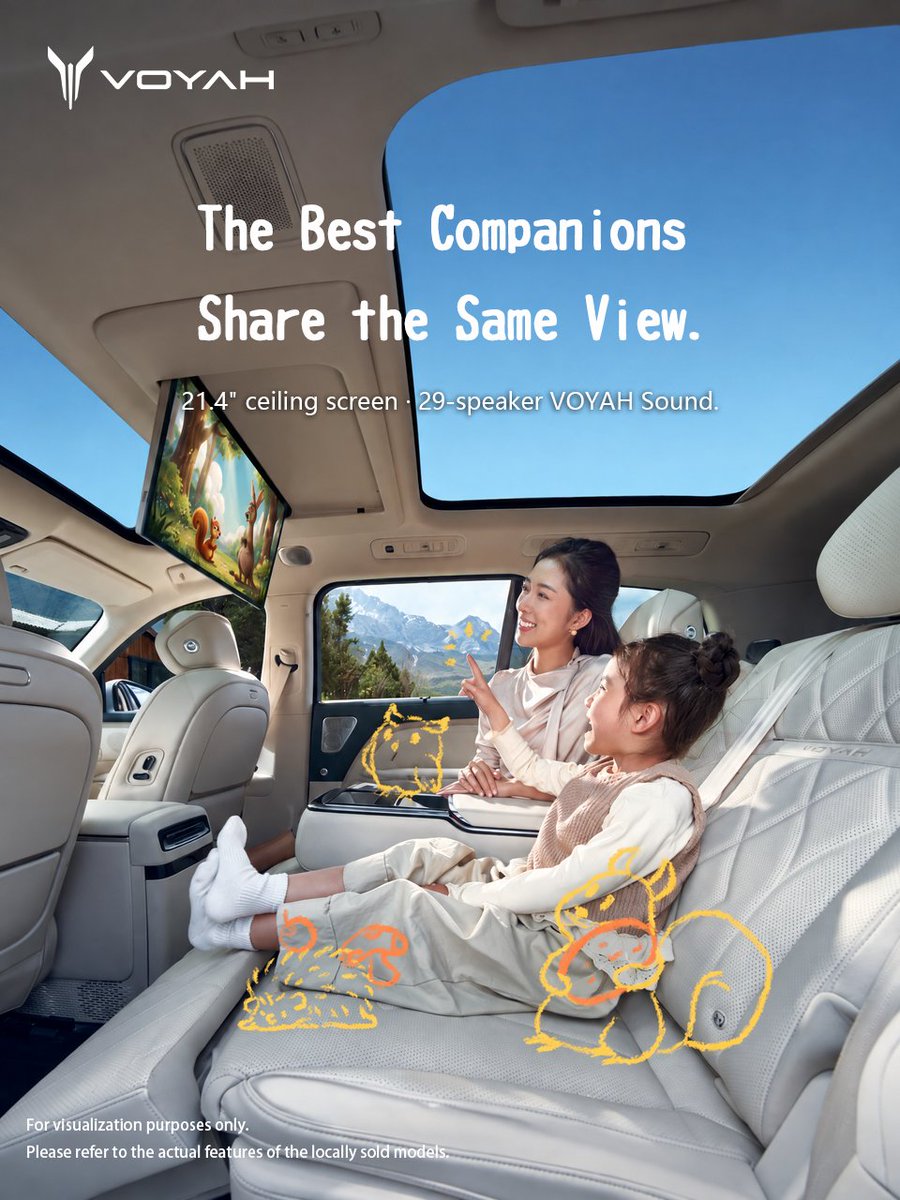 VOYAH_Motor's tweet photo. Fall In, Family First. 🍂
Collect autumn treasures.
Pause for an unexpected nap.
Share a movie, a song, a laugh.
With #VOYAHTAISHAN, the road becomes a cozy space for the moments that matter most.
This autumn, take home with you—wherever you go.
#VOYAH #FreedomToExplore https://t.co/SaLqnKrKWw