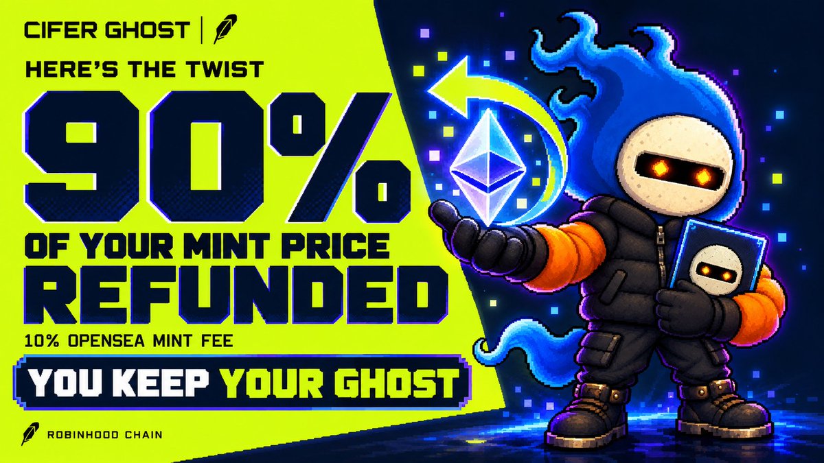 cifer_security's tweet photo. HERE’S THE TWIST 👻

Building a community matters.
Earning its trust matters more.

We’ve refunded 90% of the mint price to everyone who paid to mint this week.

The remaining 10% was OpenSea’s minting fee.

Your GHOST stays yours.
Your place in the community stays yours.

Thank you for believing in Cifer from the start 👻

Secondary trading is now open. 

Get your GHOST before the reveal:
https://t.co/y6zTe6xFtB

Refund transaction:
https://t.co/WdJEVtnRaS