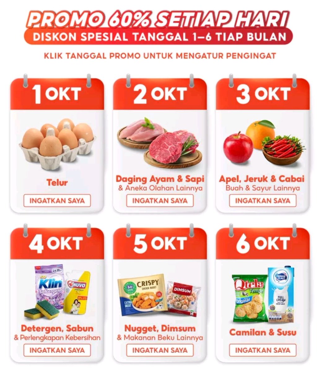 RacunBelanja's tweet photo. Jadwal diskon 60% setiap hari
⏰ Jam 09:00

https://t.co/Itf9Rtw5Bl https://t.co/HEpgC2FM6n