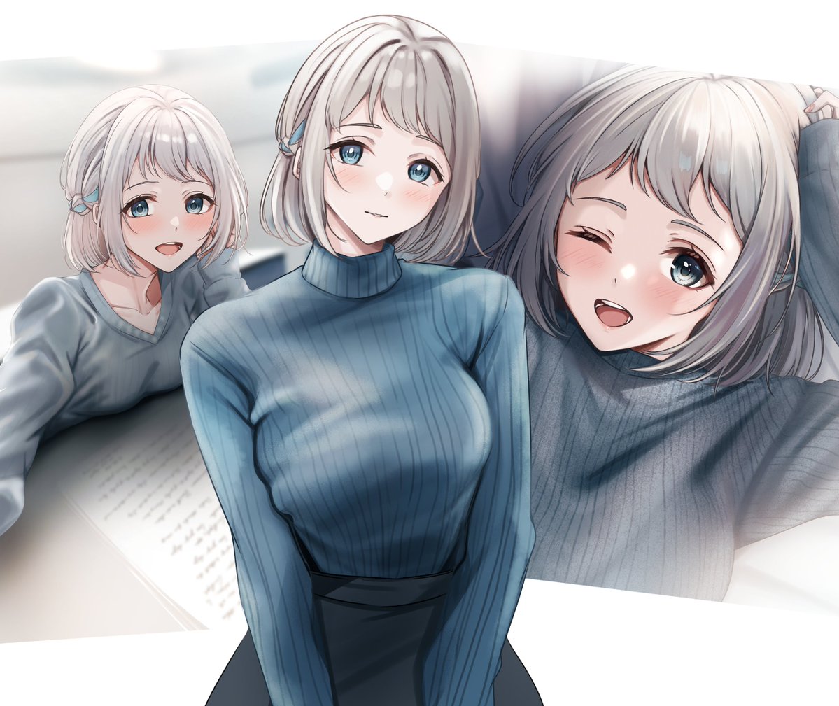 LuLuLu_king's tweet photo. 自分、縦セーターのリーリヤが大好きでぇ… https://t.co/mQ8tcAlnYa