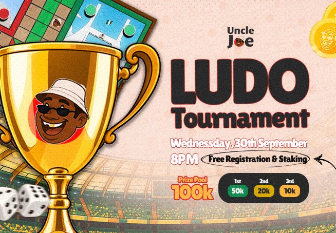 Playunclejoe's tweet photo. Hello, Cuzzos. 🤭

Uncle Joe is organizing his first Ludo tournament today by 8pm. If you know you’ve got gifted hands on the board, then this is for you. 🫵🏾

More info on the telegram channel-> https://t.co/ydSmsgnfFb https://t.co/k9O9FXtfQp