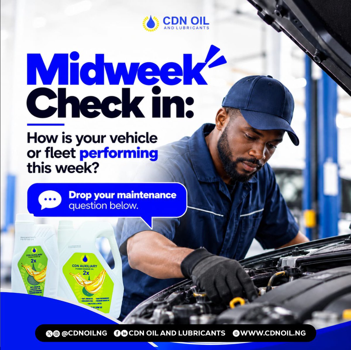 cdnoilng_'s tweet photo. Midweek Check-in

Your engine works hard, but CDN Oil makes sure it doesn't work too hard. How is your vehicle performing this week?

Leave your maintenance and engine care questions in the comments, and let’s get them answered!

#CDNOil #MidweekCheckIn #EngineProtection #CarCare https://t.co/T82CGXsV0h