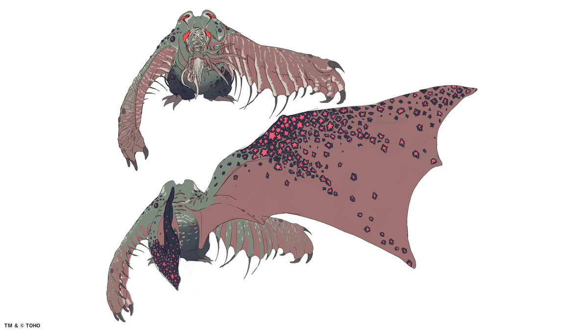 toho_newmonster's tweet photo. ▷▷▷新怪獣ラフデザイン公開◁◁◁

神々しさと恐ろしさを感じさせながら浮遊するその姿。
幻惑生命体 マドムの、デザイン時のイメージスケッチを公開！

📅投票期間
9/16(水)～10/4(日)23:59

第1フェーズ投票終了まであとわずか！
投票はこちら👇
🔗https://t.co/vZTvOPU8Ib

#ゴジラ　#新怪獣総選挙　#NEWMONSTER　#推し怪獣