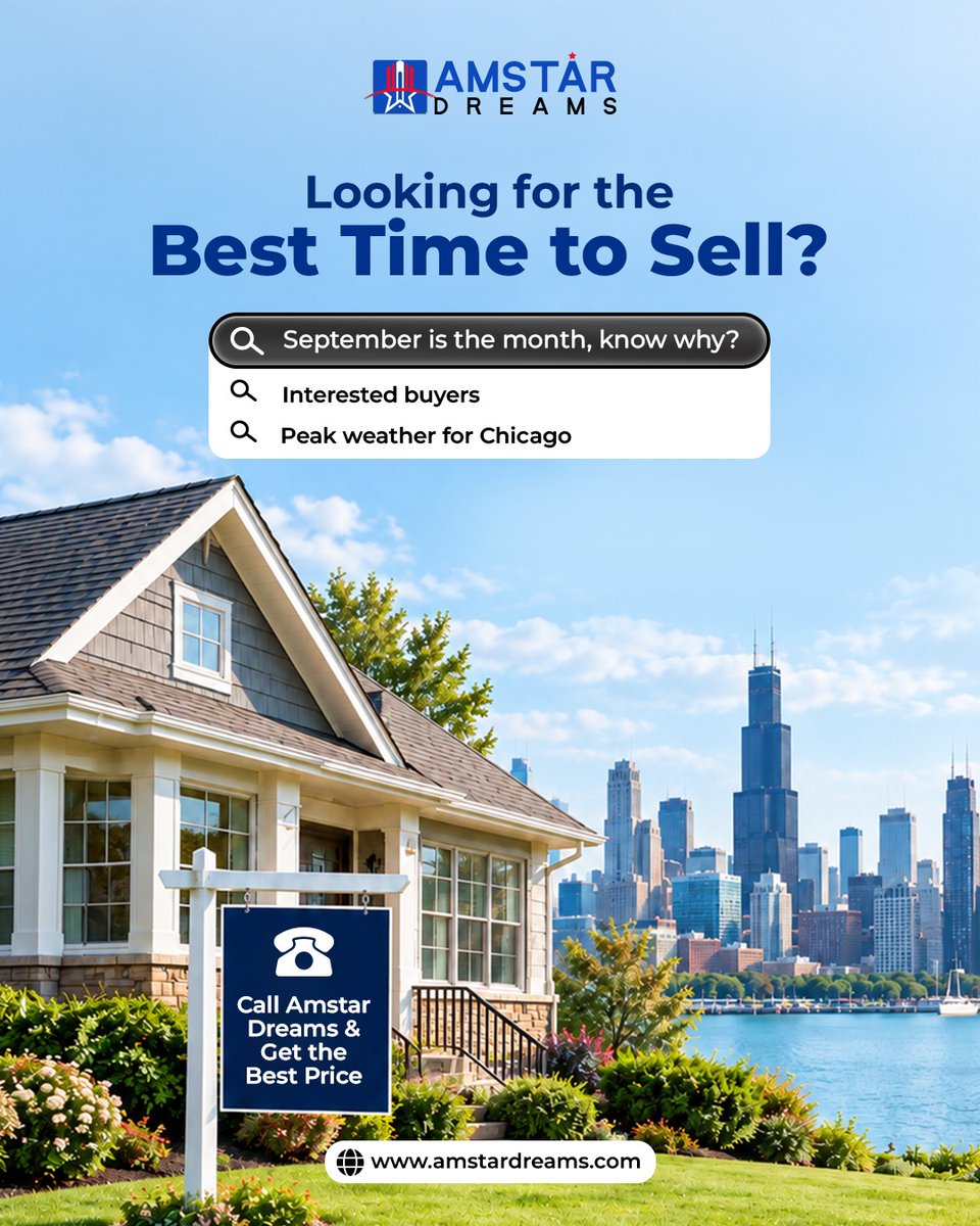 amstardreams's tweet photo. Thinking of selling this September? 
Explore your options with Amstar Dreams and plan your next move. 

#chicagorealestate #illinoisrealestate #amstardreams https://t.co/HDR249QqX9