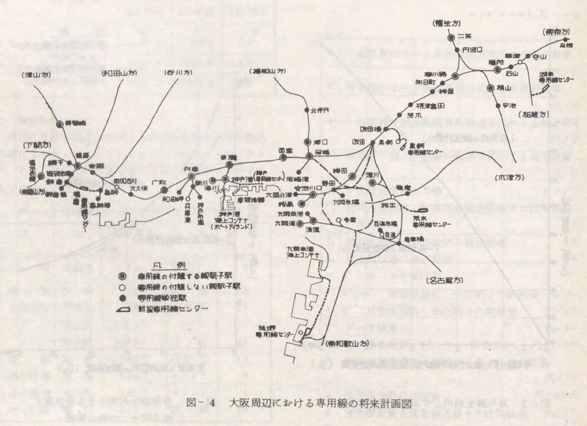 Hiropon26177268's tweet photo. 伸び続ける専用線に対して昭和40年以降、「依頼が有れば新設する」待ちの姿勢から予め期待される地域に「専用線センター」を新設し、荷主の誘致と同時に効率化を狙う議論がありました。

東京・名古屋・大阪附近の計画資料は大変興味深い内容です。

#国鉄貨物輸送
#専用線 https://t.co/V7fH61wXlv