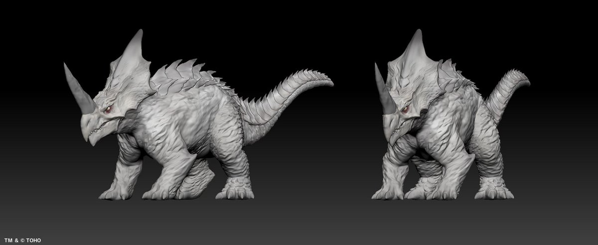 toho_newmonster's tweet photo. ▷▷▷新怪獣ラフデザイン公開◁◁◁

撃竜怪獣 リゲドの、異常進化を果たす以前��ゲラノ」と呼称されていた姿のラフデザインを公開！
さらに、必殺技「ディノ・トライデント」をゴジラに放つ様子をシミュレーションしたイメージモデルも！

📅投票期間
9/16(水)～10/4(日)23:59

第1フェーズ投票終了まであとわずか！
投票はこちら👇
🔗https://t.co/vZTvOPTASD

#ゴジラ　#新怪獣総選挙　#NEWMONSTER　#推し怪獣