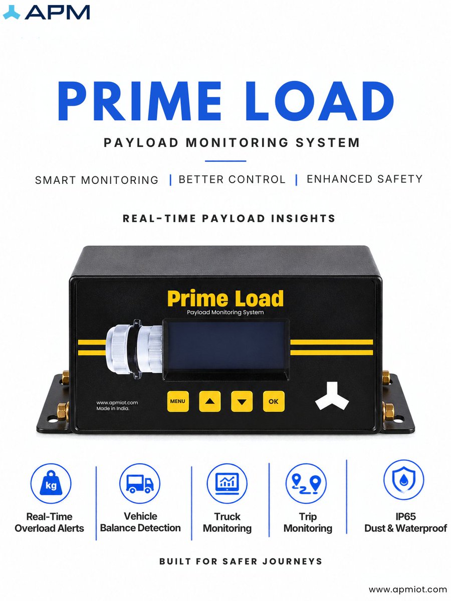 APMGROUP_'s tweet photo. APM Payload Sensor — Smarter Load Monitoring.
Get better visibility into vehicle load conditions with real-time payload monitoring, helping support safer and more efficient fleet operations.
#APMGroup #PayloadMonitoring #FleetManagement #IoT #SmartMobility #VehicleTechnology https://t.co/iMmlbE4EdR