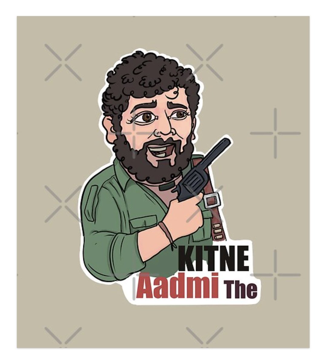 Phalonmoy's tweet photo. 'Kitne Aadmi The' by Inspired~Souls

This caricature design is based on an all-time hit Bollywood milestone film, 'Sholay'. 
https://t.co/P8QX6uaeI5 https://t.co/2wcTlganO7