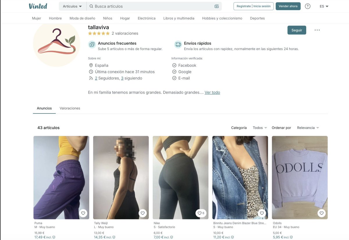 Robatiempoymas's tweet photo. MI MUJER LLEVABA AÑOS CON MEDIO ARMARIO SIN UTILIZAR…

Hace 3 semanas decidió hacer algo con toda esa ropa.

De momento ya han salido las primeras ventas y todavía tiene más de 40 prendas buscando una segunda vida 👀

Y hay un poco de todo:
👗 Ropa de mujer de muchas tallas.
👕 También ropa de hombre.
✨ Algunas marcas bastante TOP.
👚 Y prendas normales a precios muy económicos.

La idea es sencilla: liberar espacio, recuperar algo de dinero y conseguir que ropa que está perfecta termine en manos de alguien que realmente vaya a utilizarla.

Acaba de empezar, así que hoy os pido un poco de ayuda ❤️

Si algo os encaja, podéis ver su perfil en el post citado 👇

Y si controláis de Vinted y lleváis tiempo vendiendo…

¿Qué consejo le daríais para conseguir más visitas y ventas? 🤔