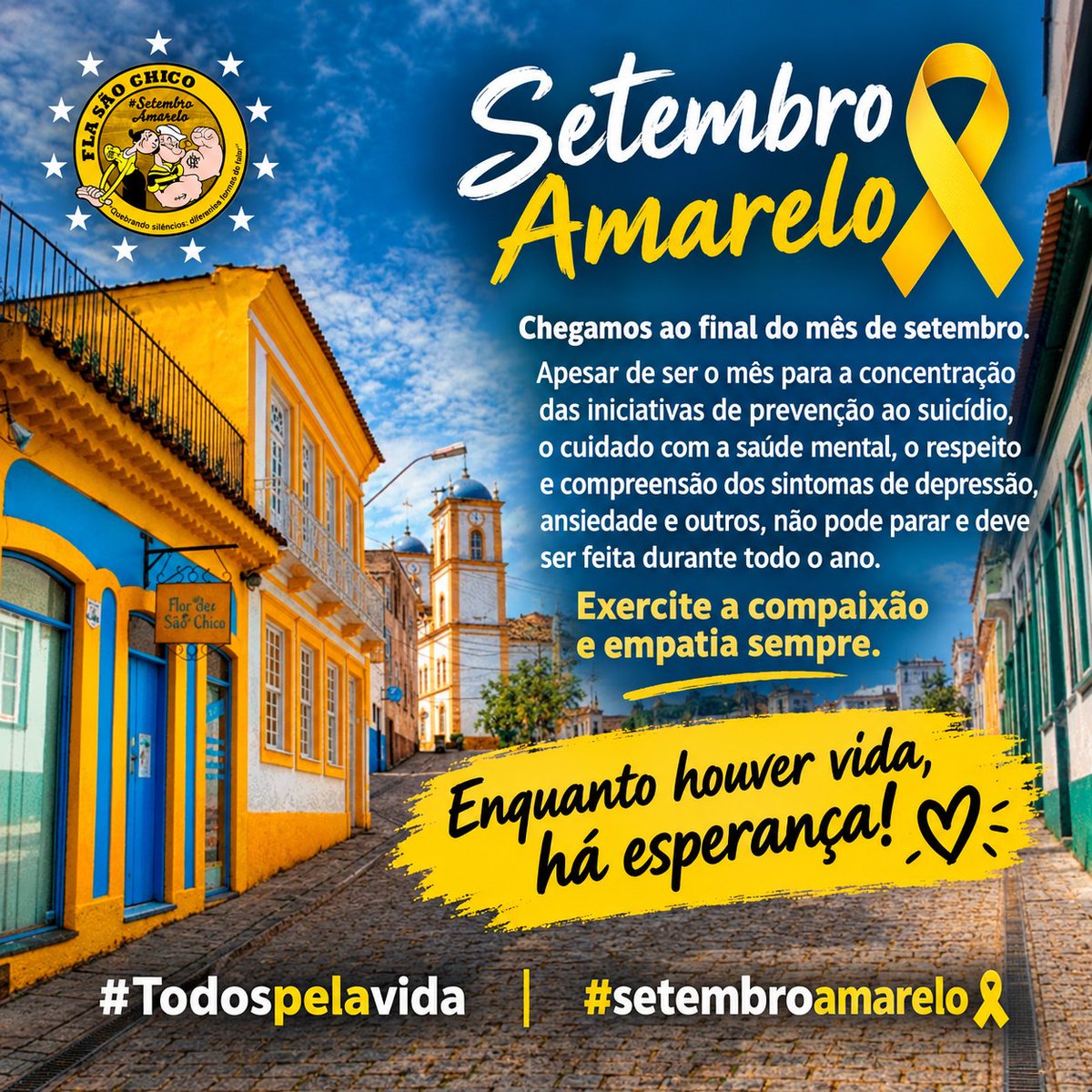 fla_saochico's tweet photo. Chegamos ao final do mês de setembro

Enquanto houver vida, há esperança!

#Todospelavida
#setembroamarelo🎗 
#CRF 
#flasaochico17anos https://t.co/ZVggJXf8lE