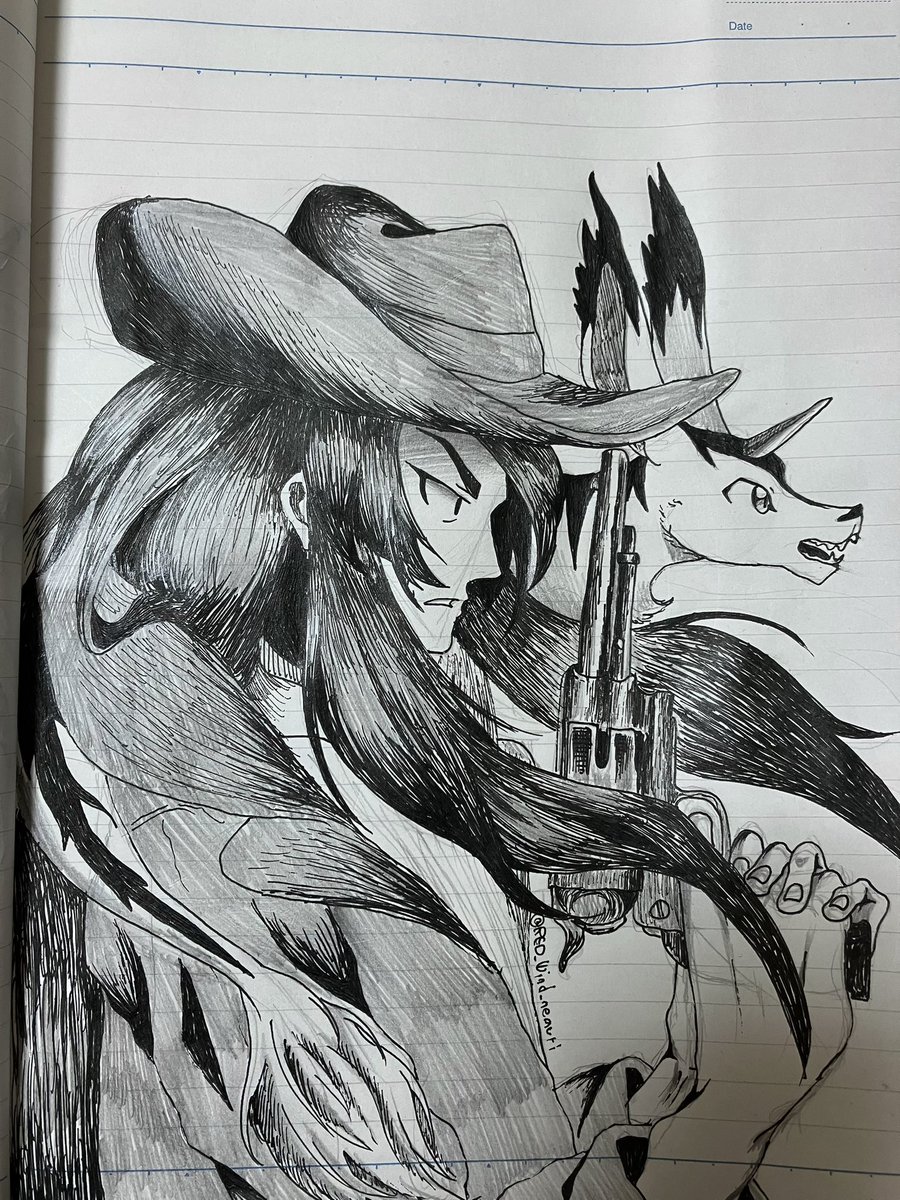 RED_Wind_nemuri's tweet photo. 銃を妙に描き込んでしまったためにエセアニメ塗りができなくなってしまった結果シリアス度が増してしまった鞘師 https://t.co/Gvq01Q2rEl