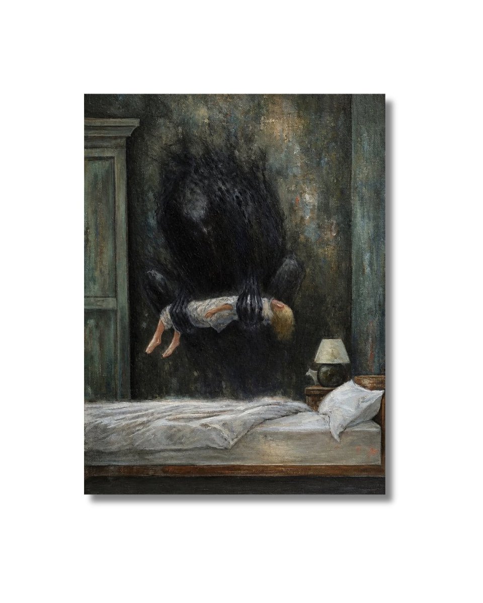 PaintingsPOV's tweet photo. The Awakening (c. 1905, attribution unverified) by Serafino Macchiati

📍Unknown. Location and authorship unconfirmed

The internet credits this nightmare to a 1905 Italian painter, but the paper trail stops dead.

Serafino Macchiati was real, and nightmares were his specialty. https://t.co/JlUZbQ3WBS