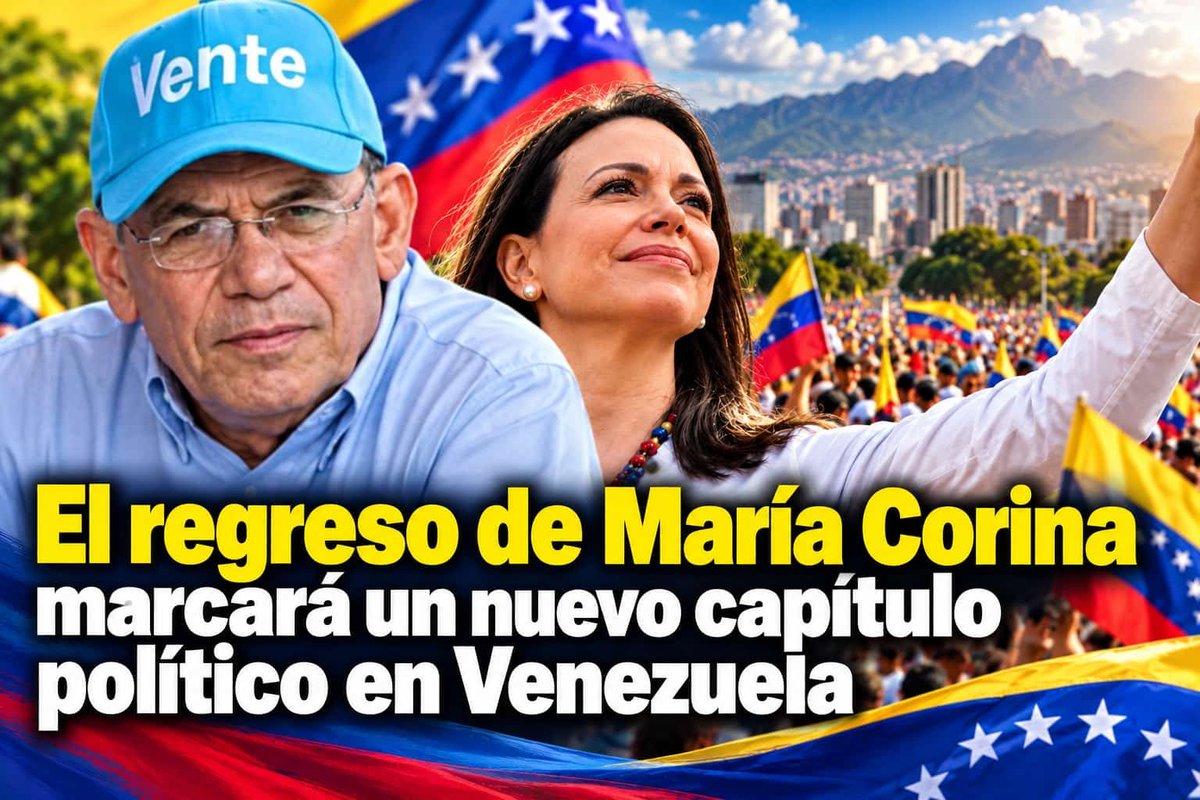 omargonzalez6's tweet photo. María Corina está decidida a volver. Venezuela atraviesa un momento decisivo. Su regreso debe producirse con libertad y seguridad. Que nadie le cierre las puertas de su patria. El futuro debe decidirse con derechos, libertad y elecciones https://t.co/truAbZ1abW