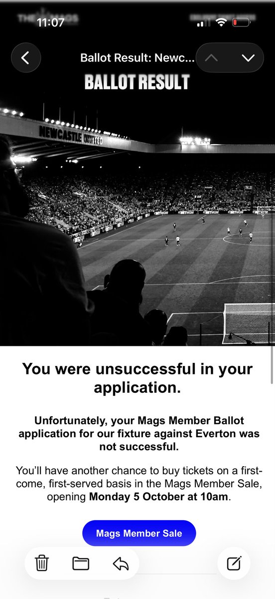 Lewtrain's tweet photo. 3 years.  £120 in annual membership to be a part of the ballot.  I’ve won once in 3 season.  Joke system.  I should be reimbursed the membership as club shop vouchers. #nufc @NUFC https://t.co/oudZpkR9n3