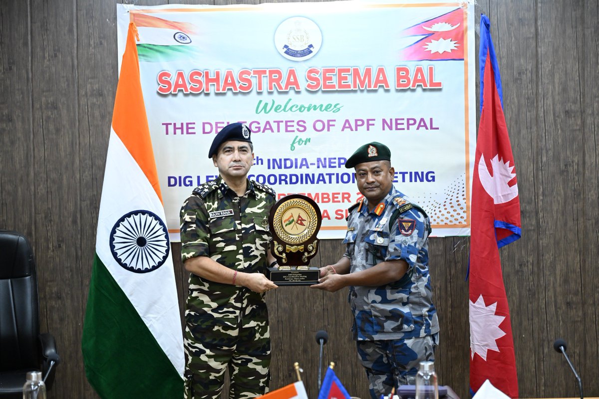 SSBFTRSILIGURI's tweet photo. On 29–30 September 2026, a DIG-level bilateral coordination meeting between SSB and APF Nepal was held at Frontier HQ Siliguri under the guidance of Shri Vandan Saxena IG Ftr HQ, Siliguri. @SSB_INDIA https://t.co/Bto5dhr41t