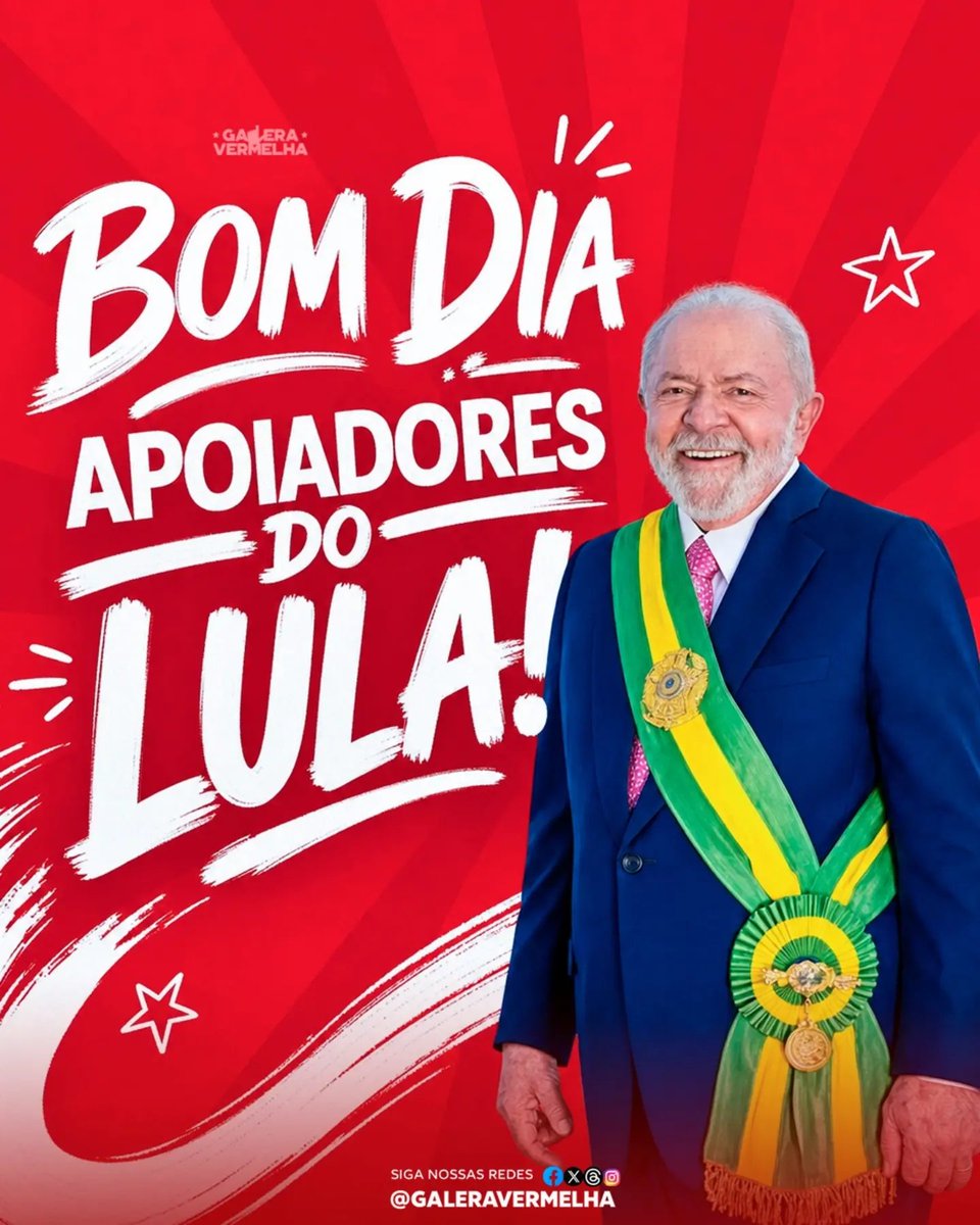 Rogeriononatosa's tweet photo. 🚩🚩BOM DIA COMPANHEIRADA!

Você é apoiador do Lula, então deixe o seu bom dia. https://t.co/UYW5oYypxg