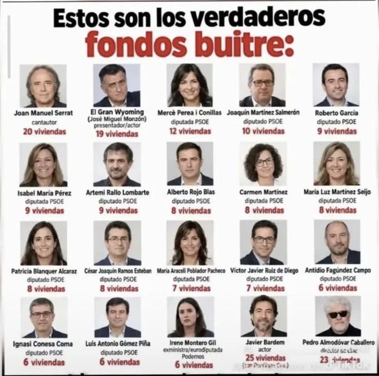 IsmaelBardi's tweet photo. Los verdaderos FONDOS BUITRE:Desde El Gran Wyoming a Javier Bardem https://t.co/YfQ1lWYRqk