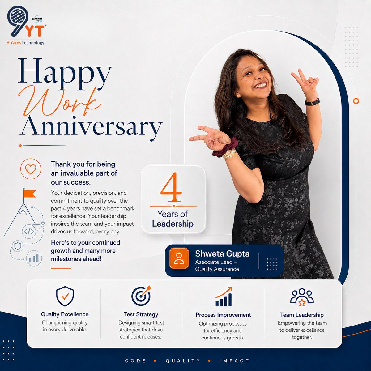 9YardsTech's tweet photo. Celebrating Work Anniversaries This September!

A big congratulations to our amazing team members celebrating their work anniversaries this September!

𝐇𝐚𝐩𝐩𝐲 𝐖𝐨𝐫𝐤 𝐀𝐧𝐧𝐢𝐯𝐞𝐫𝐬𝐚𝐫𝐲!

#WorkAnniversary #SeptemberMilestones #9YardsTechnology #EmployeeAppreciation https://t.co/VOdk4vvBOp