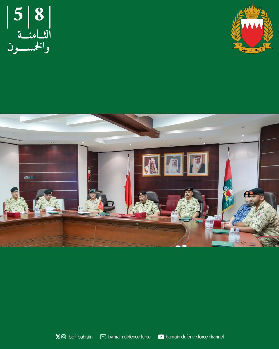 BDF_Bahrain's tweet photo. اجتمع صاحب المعالي المشير الركن الشيخ خليفة بن أحمد آل خليفة القائد العام لقوة دفاع البحرين، صباح اليوم الأربعاء 30 سبتمبر 2026م، مع عدد من كبار الضباط بقوة دفاع البحرين.

https://t.co/Ezz8XiZzuf https://t.co/VX61uTQxHo