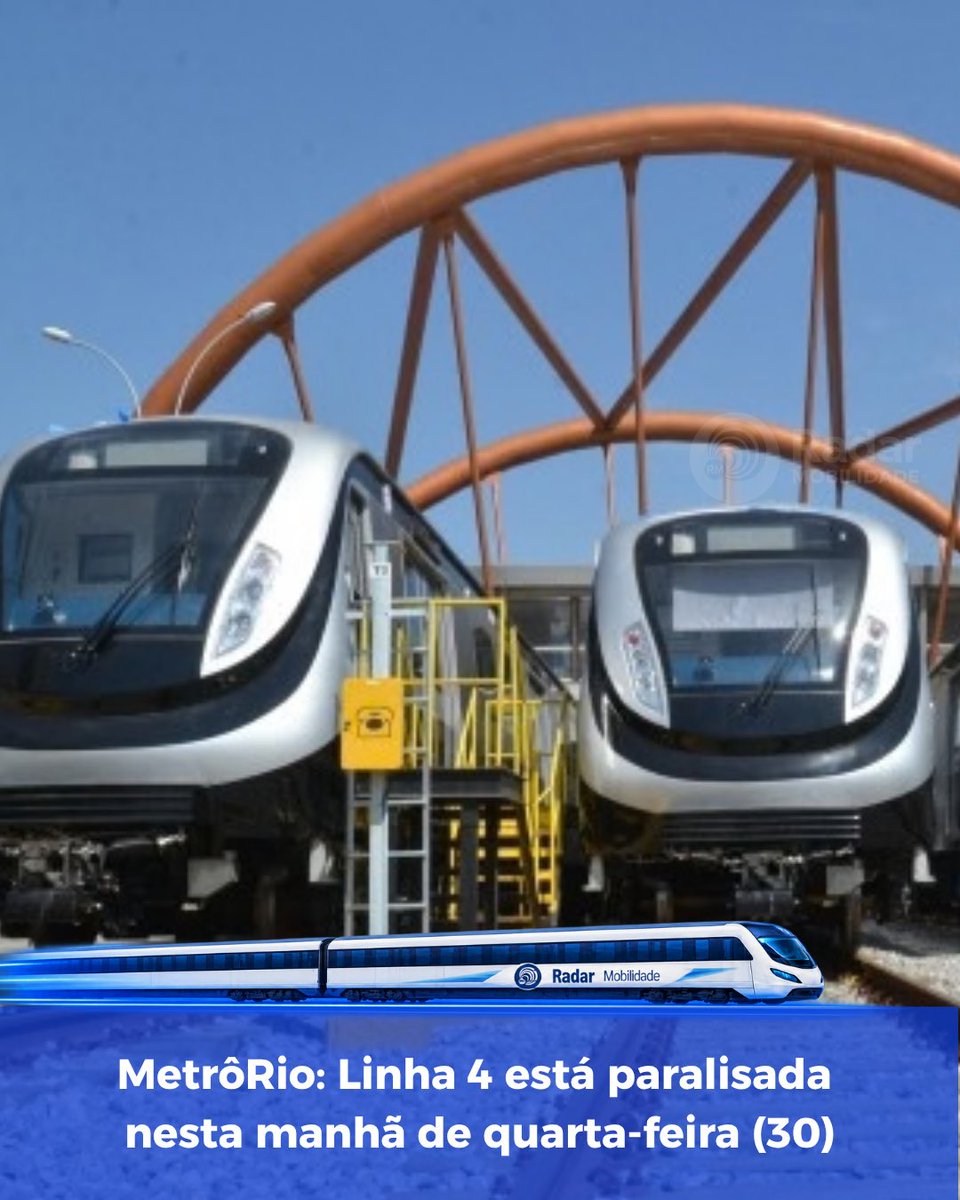 RadarMobilidade's tweet photo. Técnicos da concessionária atuam para retomar a operação
Leia mais sobre em https://t.co/jk6XhwZrDj
#linha4 #metrorio https://t.co/6mzssHAOHy