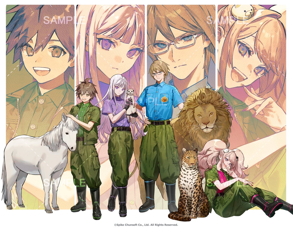 TsubaTako's tweet photo. 東武動物公園にて7/4〜9/27に開催されていた
「ダンガンロンパシリーズ×東武動物公園」のコラボイベントイラストを担当させていただきました。

#ダンガンロンパ #東武動物公園 https://t.co/Fv9Df73Cyt