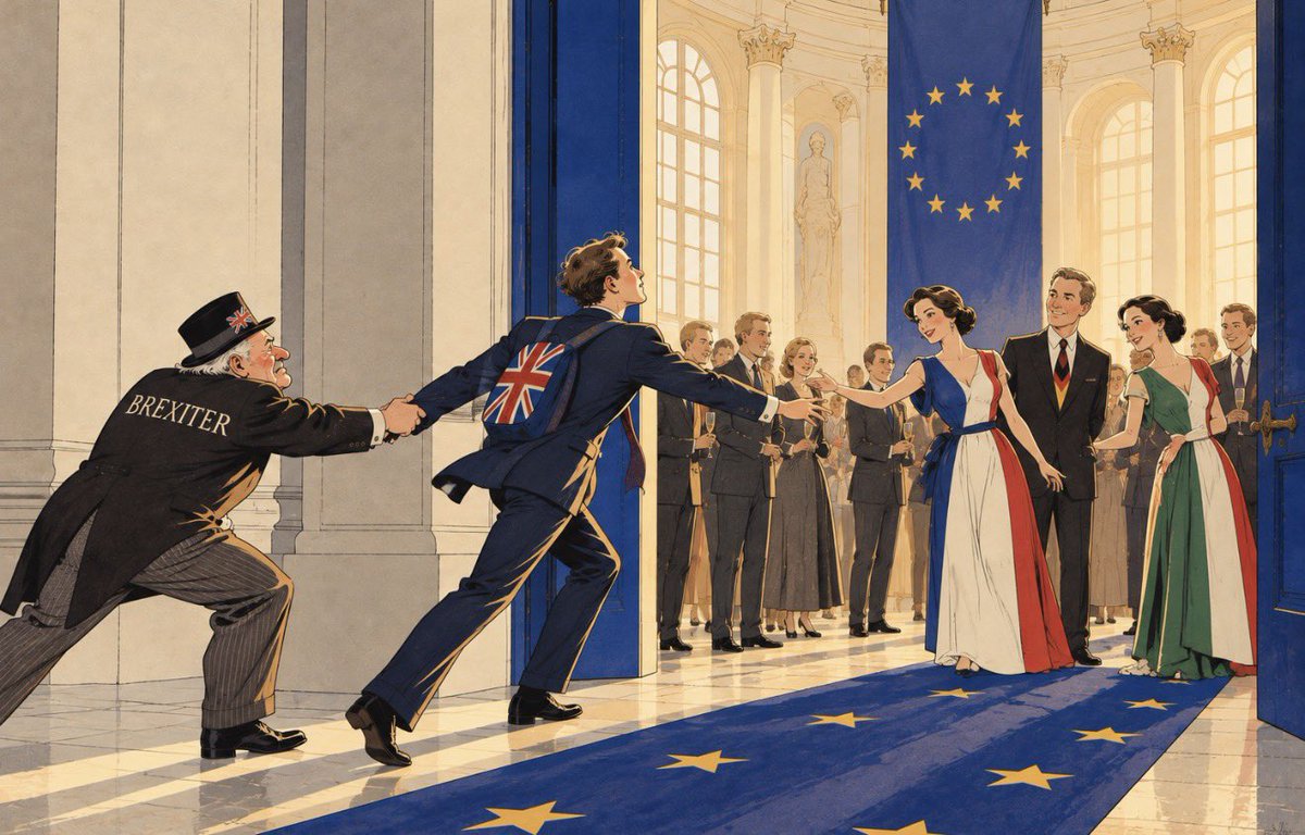 Frid45's tweet photo. The Brexiters won the referendum, but they lost the battle over Europe.

They created a generation of young Britons that will do everything it can to return to the EU, with each new generation pushing further in that direction.

They created exactly what they wanted to prevent: a strong European identity among British youth.

The question is no longer whether the UK will rejoin the EU, but when. 🇪🇺🇬🇧