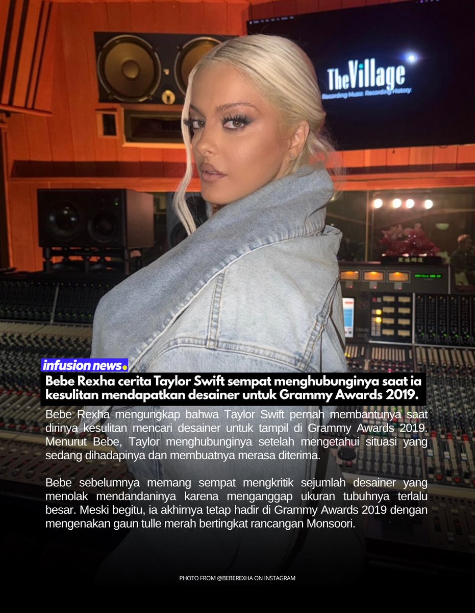 Infusionet's tweet photo. Bebe Rexha mengenang kebaikan Taylor Swift saat dirinya menghadapi kesulitan menjelang Grammy Awards 2019 🥹 #InfusionNews https://t.co/9tHMBQyjct