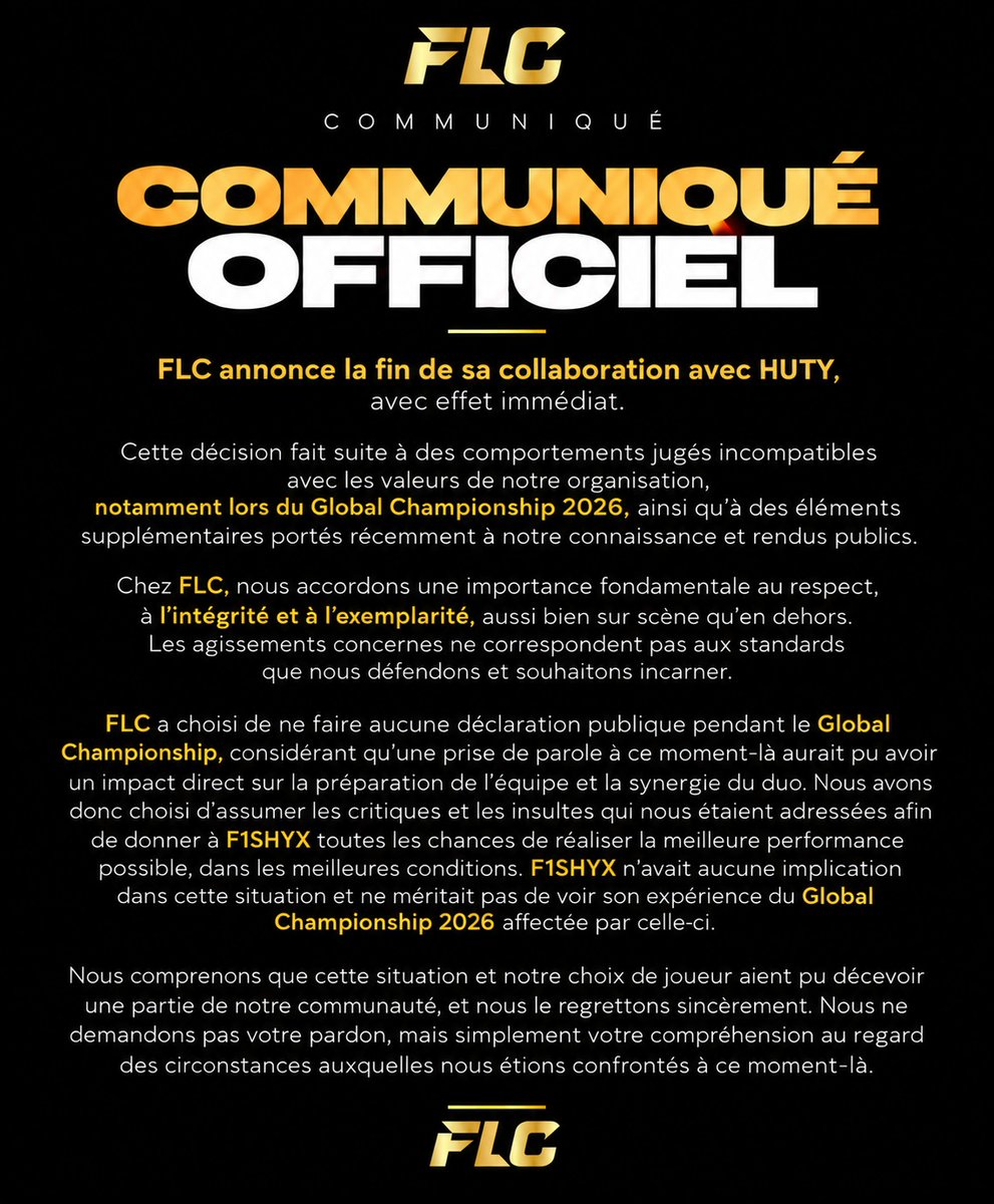 FLCclan_'s tweet photo. Communiqué officiel !