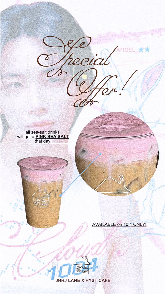 hystcafe's tweet photo. 🐰@jhhj_lane x @hystcafe ☁️🍡

presenting our special menu this october 4 ! 

🍡 hojicha dango cloud 
🍡 matcha dango cloud 

+ as our special treat — all drinks that has sea salt cream will turn 🌸 PINK 🌸to match the event's energy! 

we cant wait to see you & remember these are all limited!  😉🍵
