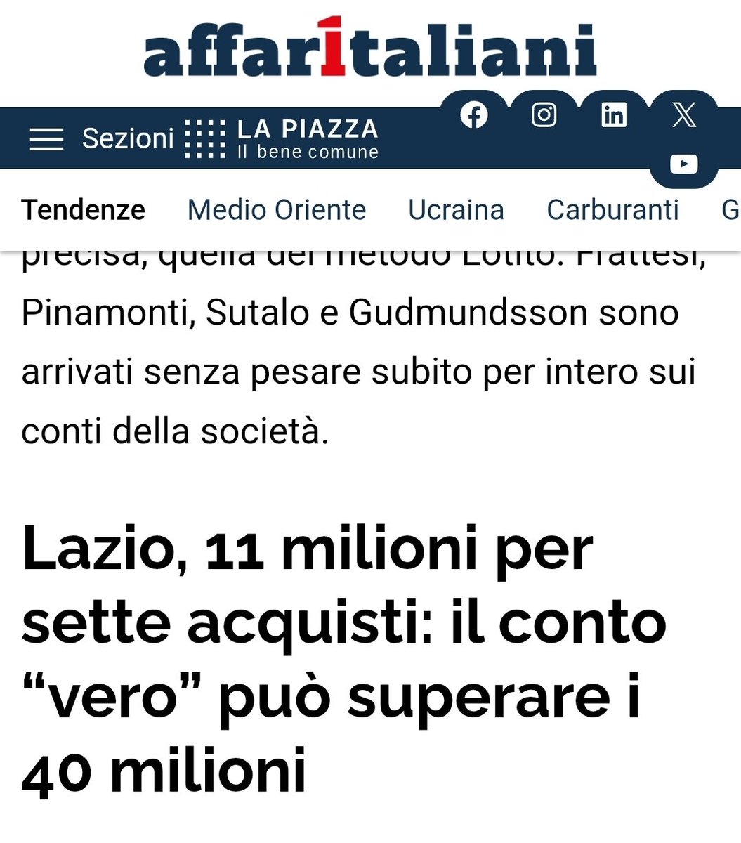 Qbl202's tweet photo. @magostinelli7 @Meetthh1234 Il problema della lazio è che li devi riscattare tutti altrimenti comincerà da zero di nuovo. E per 4 giocatori medi deve spendere più di 40mln. L"inter si Frattesi ha il 50% della vendita. Chi vende? Di buono chi vende? https://t.co/yihA3SaQmd