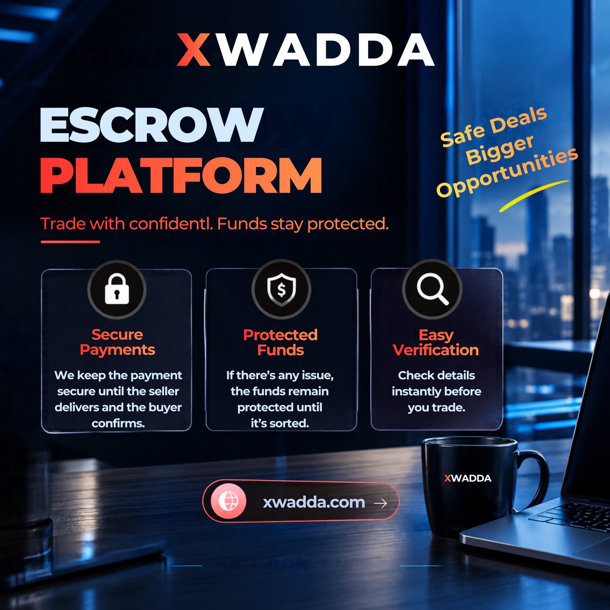 xwadda_escrow's tweet photo. Trade with confidence. ππ
With XWADDA, your payments stay secure, your funds stay protected, and every deal is easier to verify.
Secure the deal. Protect your funds. Trade smart.
#XWADDA #XWADDAEscrow #SafeEscrow #SecureTrading #TradeSmart https://t.co/ZNVuNYwvLy