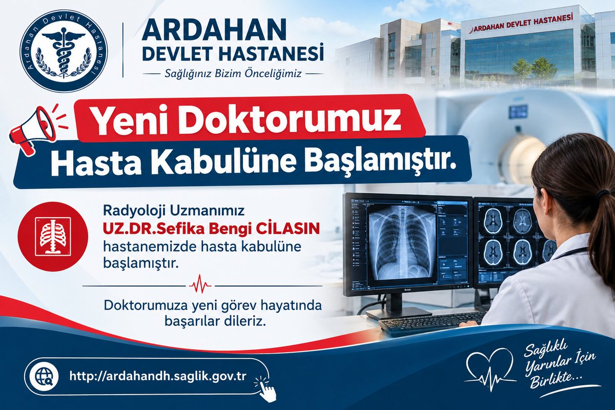 Ardahandh's tweet photo. Yeni Doktorumuz Hasta Kabulüne Başlamıştır.

Radyoloji Uzmanımız UZ.DR.Sefika Bengi CİLASIN hastanemizde hasta kabulüne başlamıştır.
Doktorumuza yeni görev hayatında başarılar dileriz.

https://t.co/zv20a45p7p https://t.co/YQDuo0tXjW
