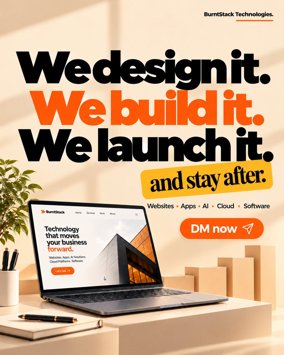 BurntStackoff's tweet photo. We design it. We build it. We launch it. 🚀
And we stay after.

#BurntStack #WebDevelopment #AI #SoftwareDevelopment #DigitalSolutions #TechAgency https://t.co/0Kbl4jZdLh
